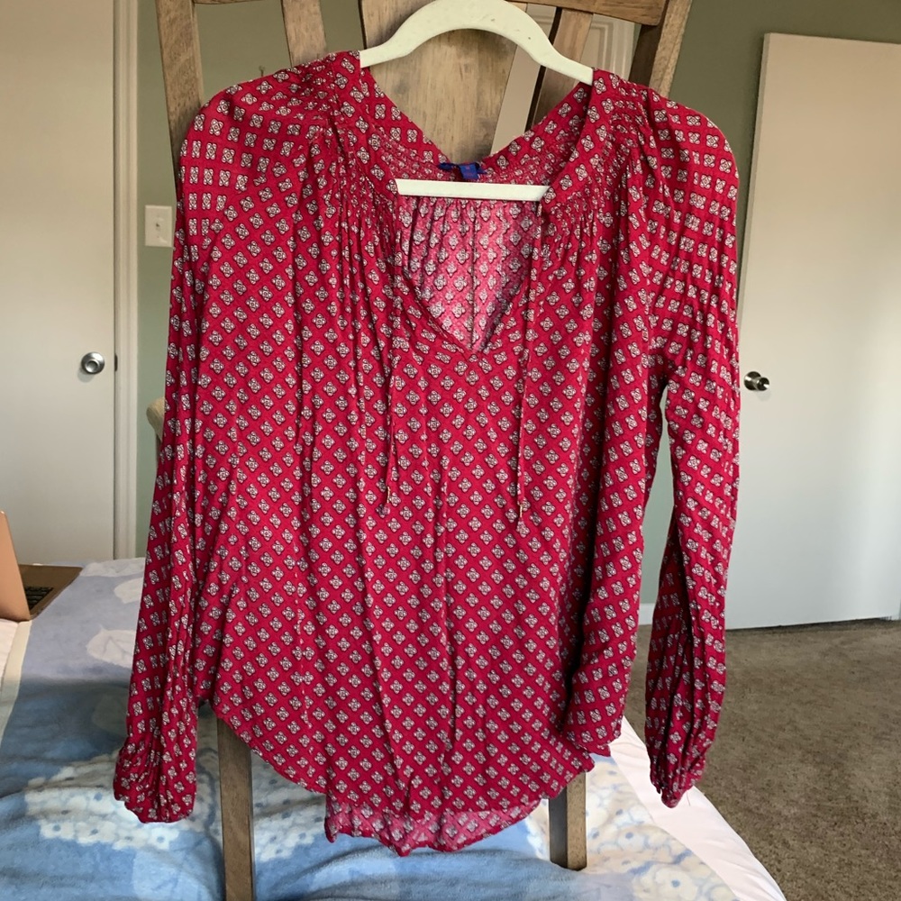 Red peasant blouse